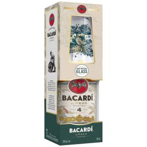Bacardi Anejo Cuatro Rum 70cl Gift Pack