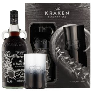 The Kraken Black Spiced Rum 70cl Gift Pack