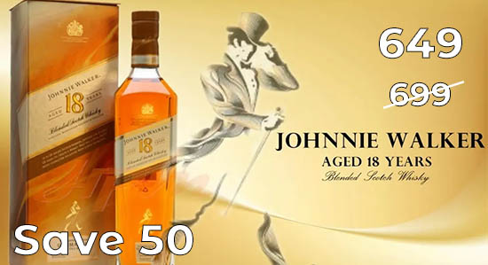 Johnnie Walker Aged 18 Years Whisky save 50